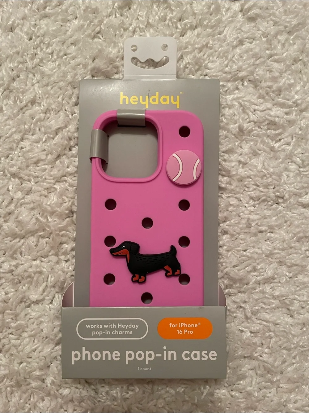 heyday Bright Pink phone pop-in case for iPhone 16 Pro NWT